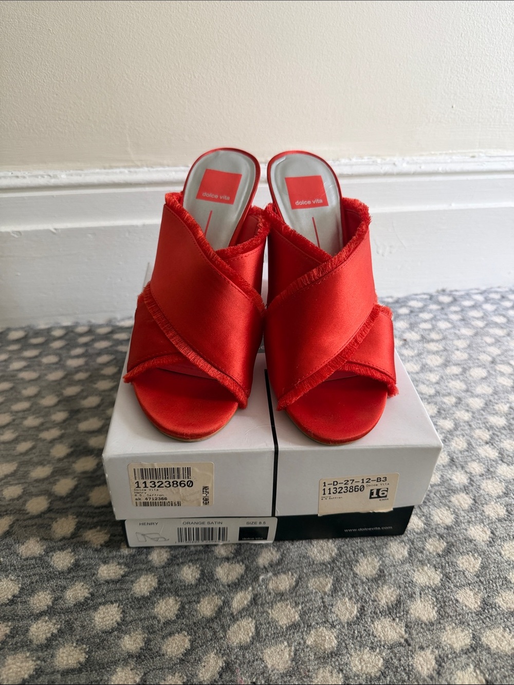 Dolce Vita Henry Orange Satin Heeled Mule